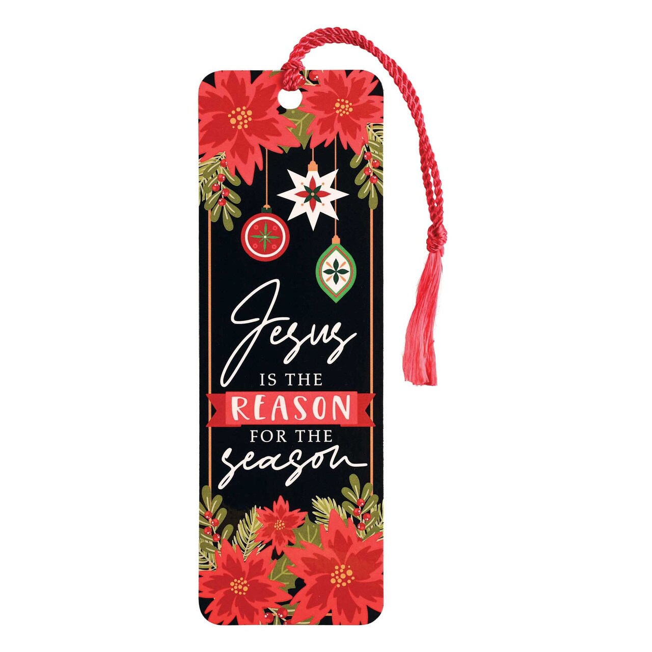 Edge Collection - 2" x 6" - Red - Personalized Jesus Is The Reason Tassel Bookmark - 1 Piece